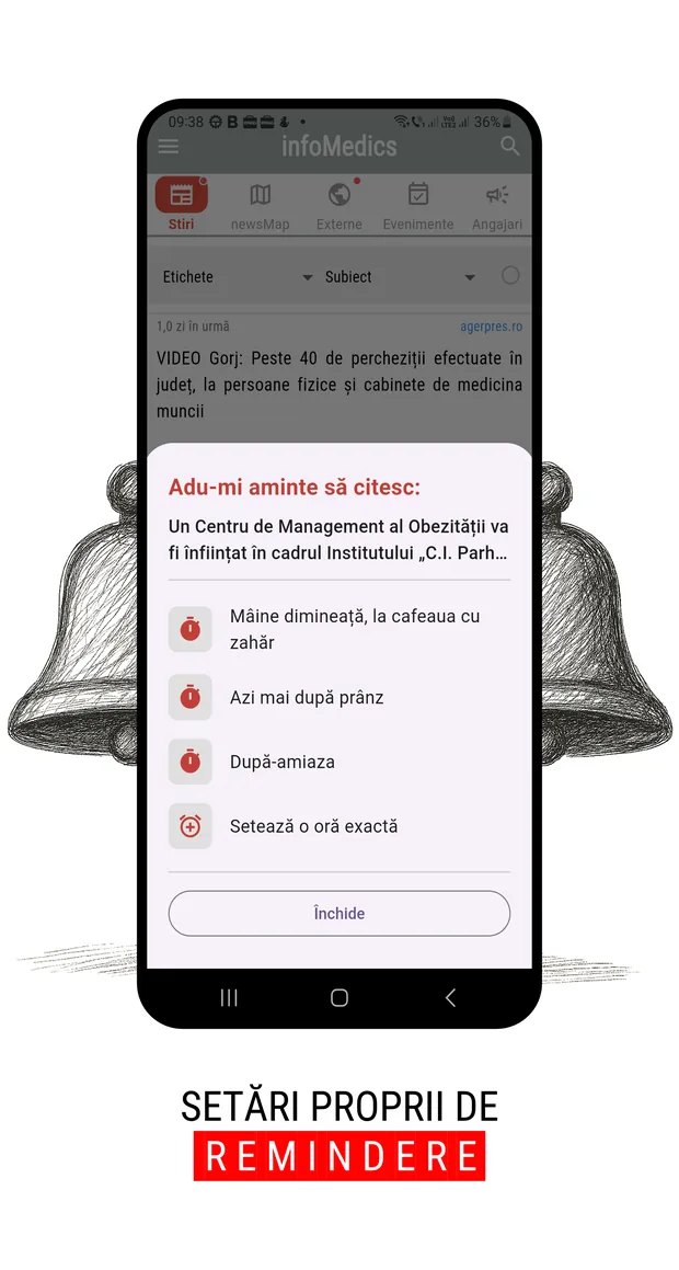 Remindere proprii — îți alegi momentul în care revii la un articol